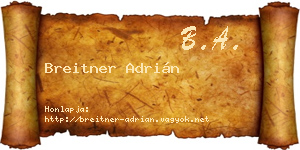 Breitner Adrián névjegykártya